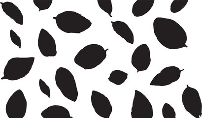 Fototapeta premium Scattered leaf silhouettes. Organic pattern vector. Adobe Illustrator Artwork