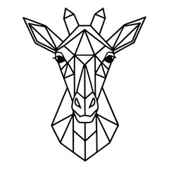 Giraffe Geometric animal illustration, Giraffe Geometrical Wildlife vector design sublimation 

