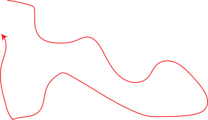 Single Curved Red Arrow Pointing Left