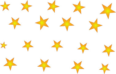 Five-Point Gradient Stars with Yellow Center and Orange Edges