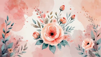 Blush pink watercolor background. Light romantic tones with soft gradient texture.