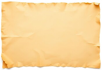 Fototapeta premium Aged, creased parchment paper isolated on white background, blank, antique