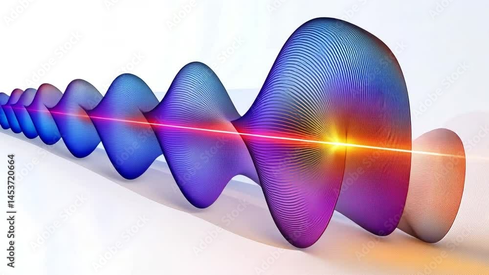 Poster electromagnetic wave visualization: a vibrant and dynamic representation of an electromagnetic wave,