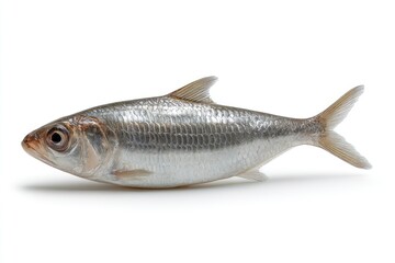 Silver Fish on White Background