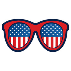 Sunglasses with USA Flag Design  