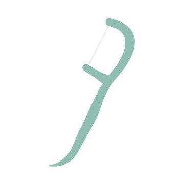 Mint Green Dental Floss Pick icon. Vector.