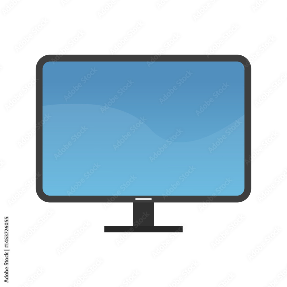 Poster blue display desktop computer icon. vector.