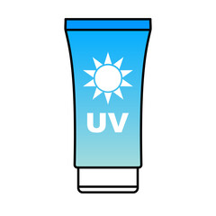 Flat design blue sunscreen icon. Vector.