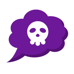 Flat design purple toxic gas icon. Vector.