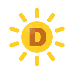 Sun vitamin D production icon. Vector.