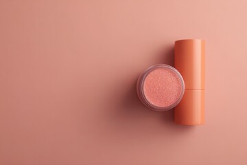 collection of everyday cosmetics scattered on vibrant color background