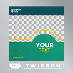 Twibbon media banner vector template