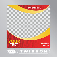 Naklejka premium Twibbon media banner vector template