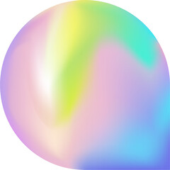 Abstract rounded shape with holographic texture