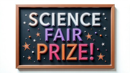 Science Fair Prize Sign- Dark Background