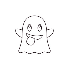 Funny ghost emoji vector boo spooky halloween chat symbol sign icon illustration