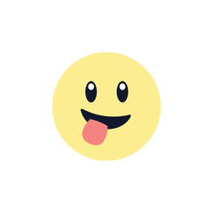 Funny face emoji vector wink tongue chat symbol sign icon illustration smile
