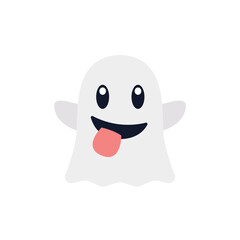 Funny ghost emoji vector boo spooky halloween chat symbol sign icon illustration