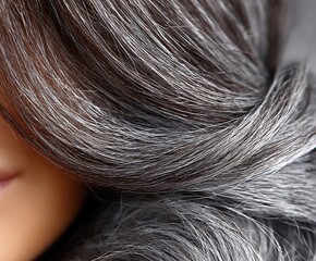 Naklejka premium Strands of hair. White hair