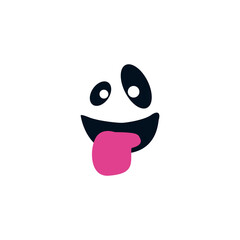 Funny face emoji vector wink tongue chat symbol sign icon illustration smile