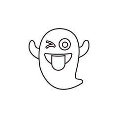 Funny ghost emoji vector boo spooky halloween chat symbol sign icon illustration
