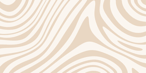 Abstract horizontal background with colorful waves. Trendy vector illustration in style retro 60s, 70s. Pastel colors