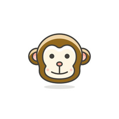 vector illustration of monkey face and emoji