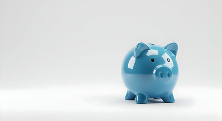 Blue piggy bank saving money finance investment wealth savings budget economy financial planning fund retirement future growth secure