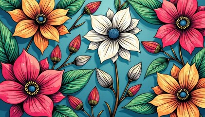 Intricate line art floral pattern, ideal for elegant flyers , flowers, promotional