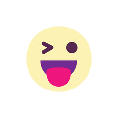 Funny face emoji vector wink tongue chat symbol sign icon illustration smile