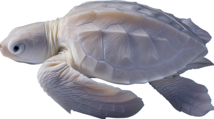 Albino Turtle: An enchanting image of an albino turtle, showcasing its unique pigmentation, graceful form, and gentle demeanor. The turtle glides effortlessly through the water.