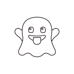 Funny ghost emoji vector boo spooky halloween chat symbol sign icon illustration