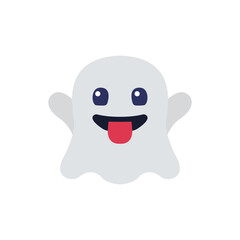 Funny ghost emoji vector boo spooky halloween chat symbol sign icon illustration