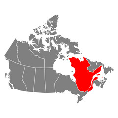 Quebec of Canada map shape, travel web flat concept icon vector illustration .