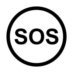 SOS help icon, safety support alert flat design, save vector illustration .
