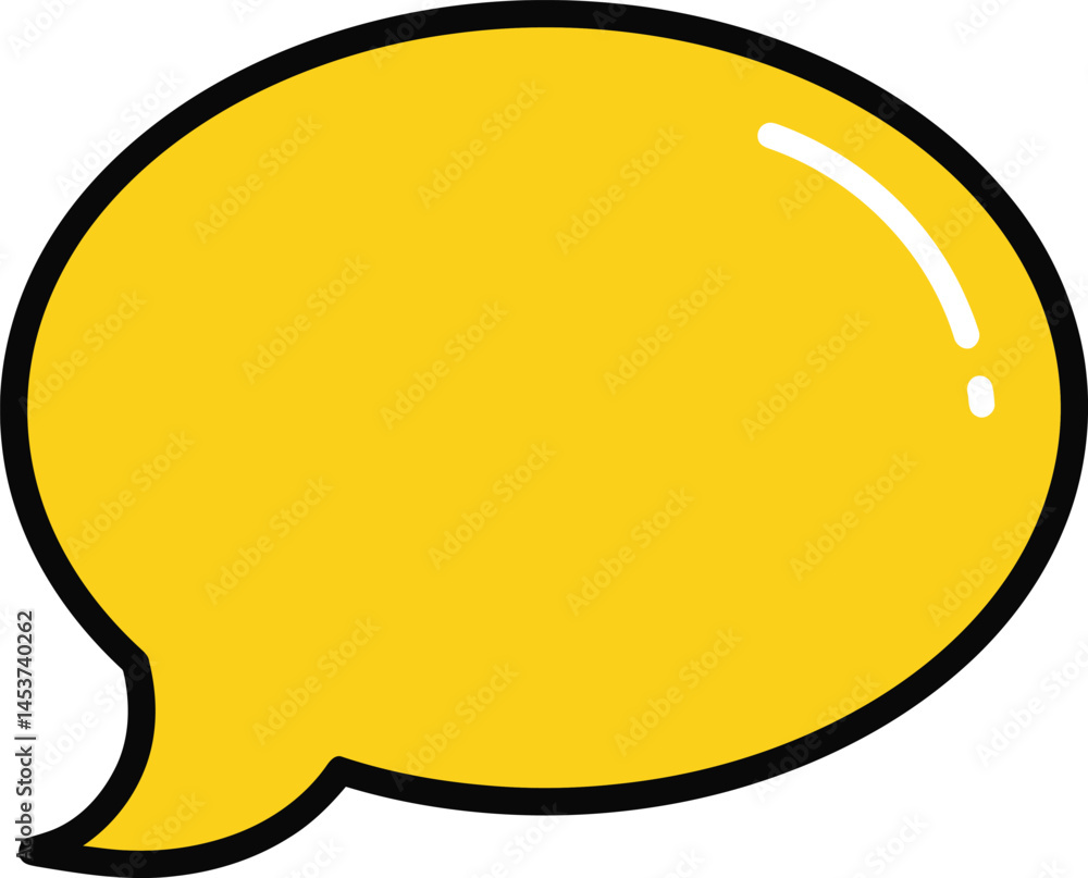 Aufkleber intense yellow communication shape with black edge and light spot on the transparent background ai g