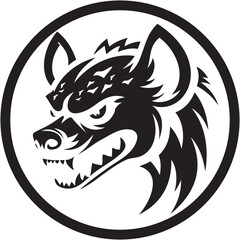 Wild Elegance: Hyena Face Head Logo Vectors