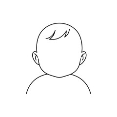 Baby face outline vector flat illustration design.