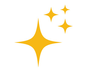 Yellow sparkle star icon vector, glowing twinkle emoji style isolated on transparent background AI Generative


