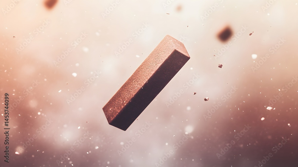 Poster abstract representation of a floating rectangular object.