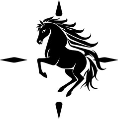 black spotted horse logo illustration vector
