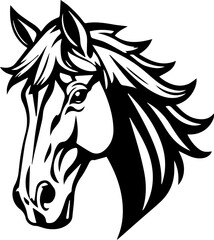 black spotted horse logo illustration vector