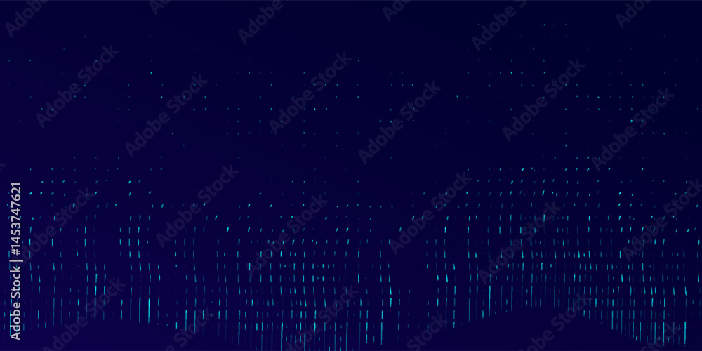Poster abstract waving particle technology background design. abstract wave moving dots flow particles, hi-