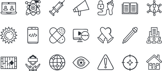 Fototapeta premium Versatile Icon Set – Business, Technology, Healthcare, Fashion, Communication
