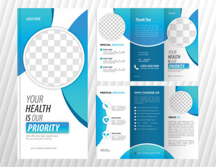 Modern Medical Healthcare Trifold Brochure Design with Clean and Professional Layout