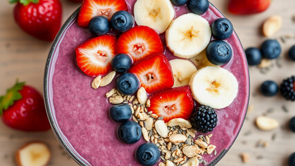 Delicious Berry and Banana Acai Bowl, Perfect for a Healthy Breakfast