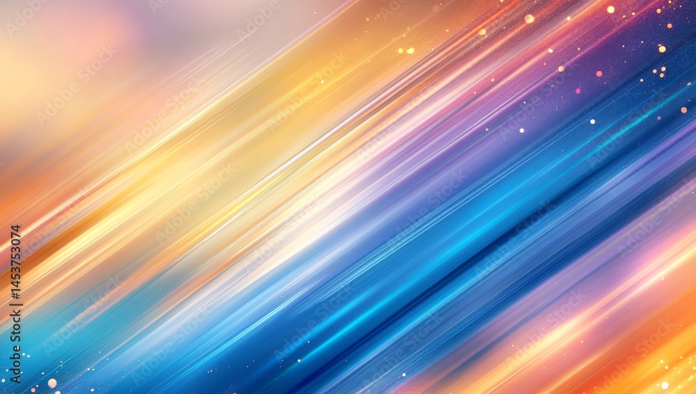 Poster abstract background with diagonal lines and glowing neon lights on dark purple gradient