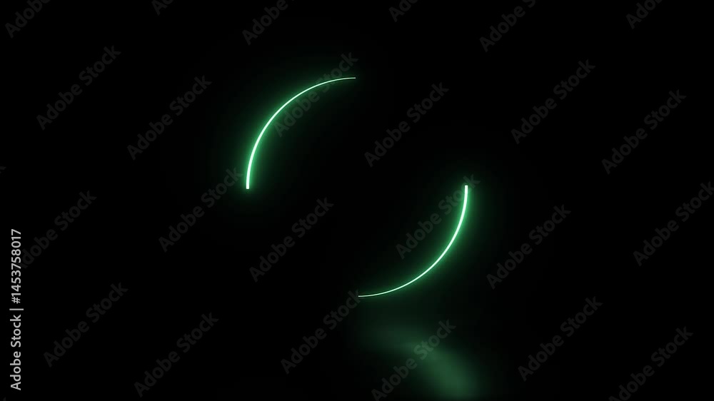 Poster minimal green glowing arcs - abstract motion element
