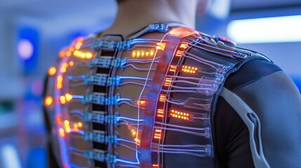 Futuristic Smart Suit with LED Circuits