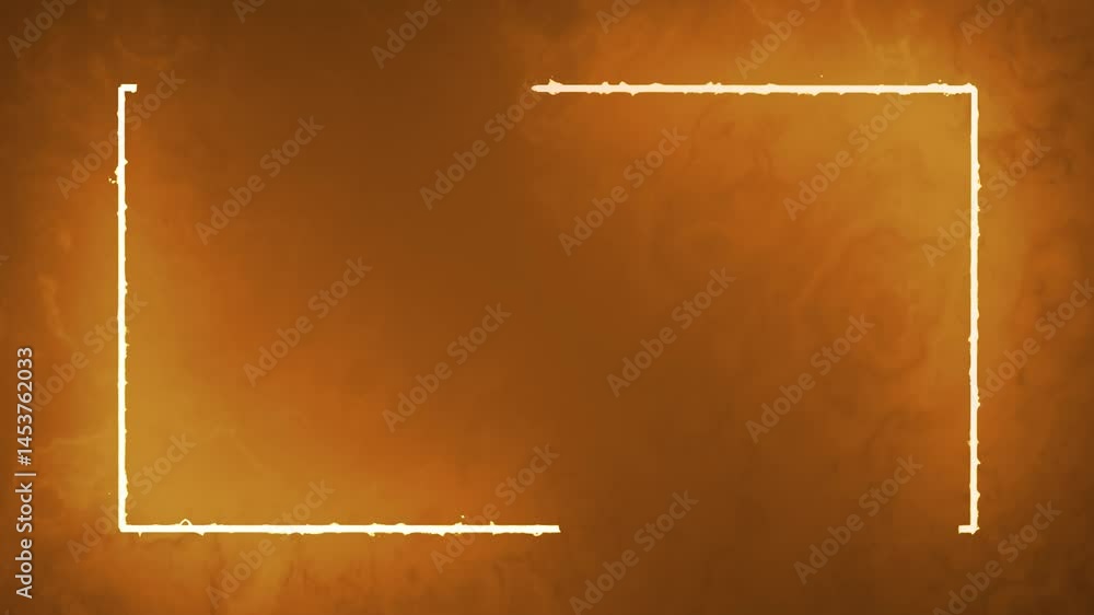 Poster golden neon border frame with rectangular looping motion effect.
